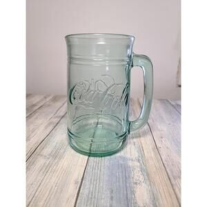 Vintage 20oz Coca Cola Green Glass Jar Mug